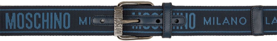 Bælter Moschino Moschino Fantasy Print Webbing Belt Mørkeblå | 8008 8209, 0
