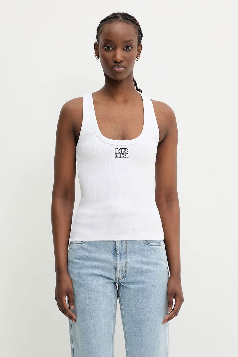 Tanktop Ksubi KSUBI Stacked Origin Tank Top Hvid | WPS24TA005