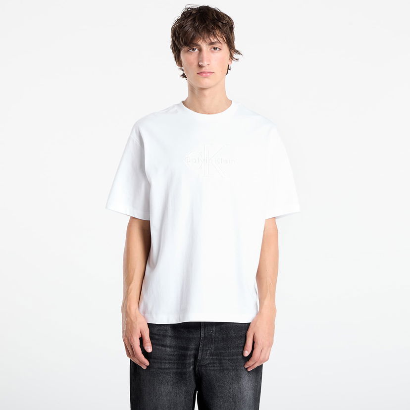 T-shirt CALVIN KLEIN Calvin Klein Hi Low Emb 16S Jersey T-Shirt Hvid | LV04RB295G YAA