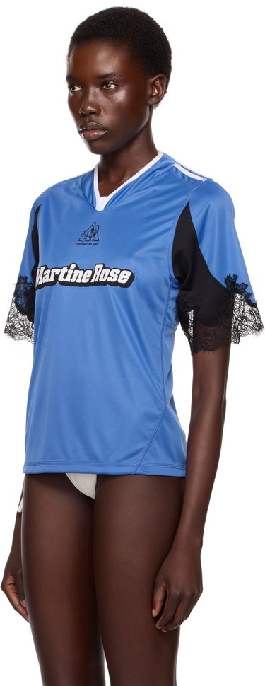 T-shirt Martine Rose Martine Rose Lace Trim Football T-Shirt Blå | 123JT08504, 3