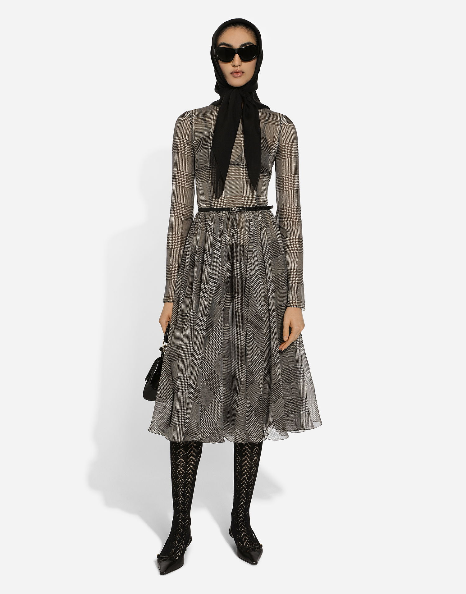 Kjole Dolce & Gabbana Calf-length Circle Skirt With Glen Plaid Print Flerfarvet | F6JGNTIS1WDHH5GW, 1