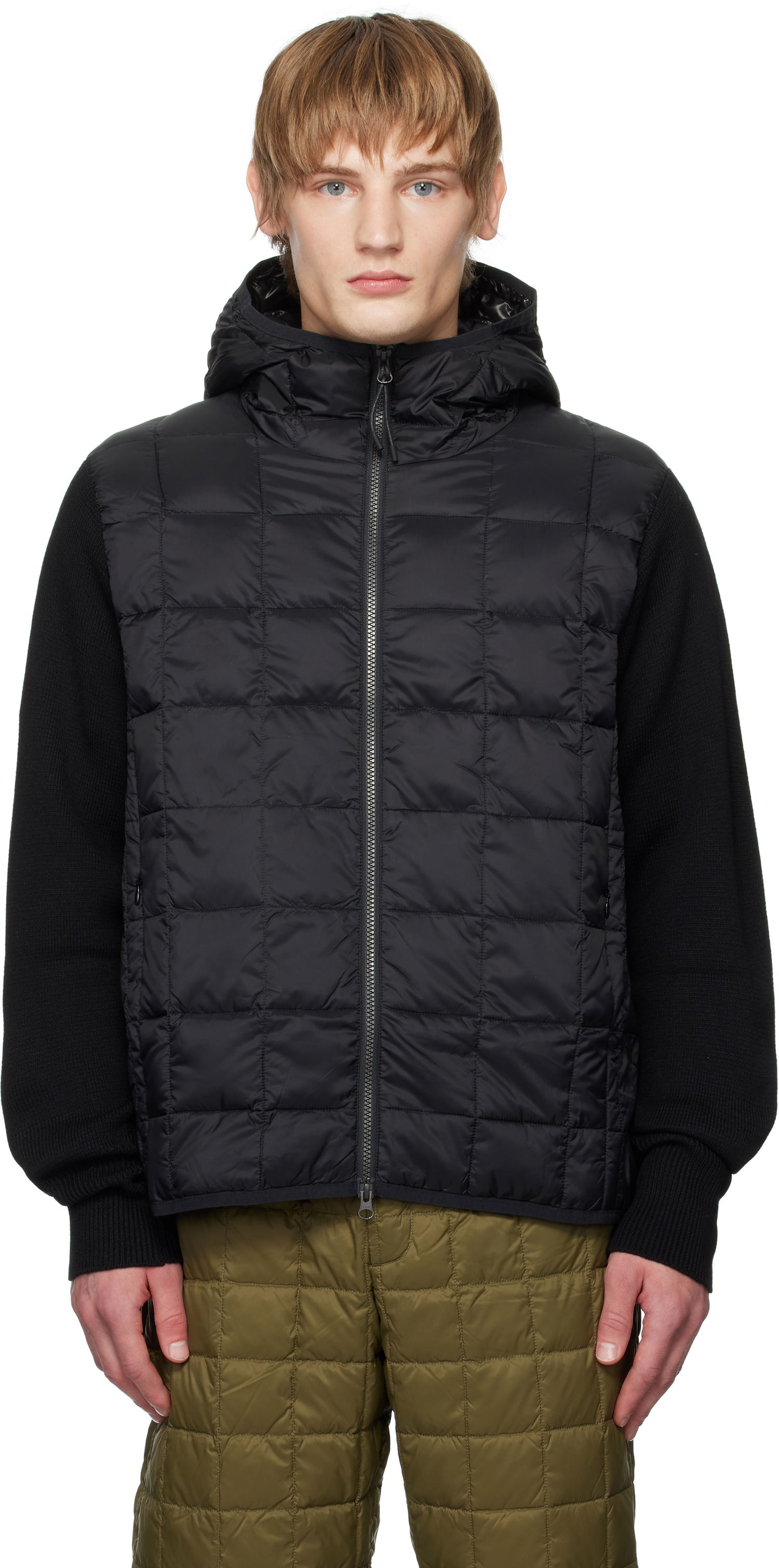 Puffer jakke TAION Hooded Down Jacket Sort | TAION-106WZSN, 0