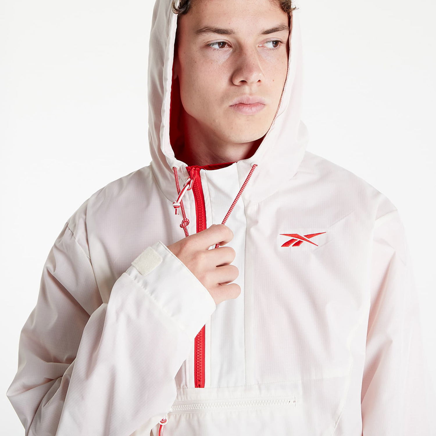 Jakke Reebok Vector Fleece Anorak Hvid | HH8369, 1