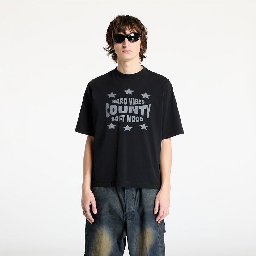 T-shirt Marcelo Burlon Marcelo Burlon Hard Vibes Boxy T-Shirt Sort | CMAA05AS25JER0061011
