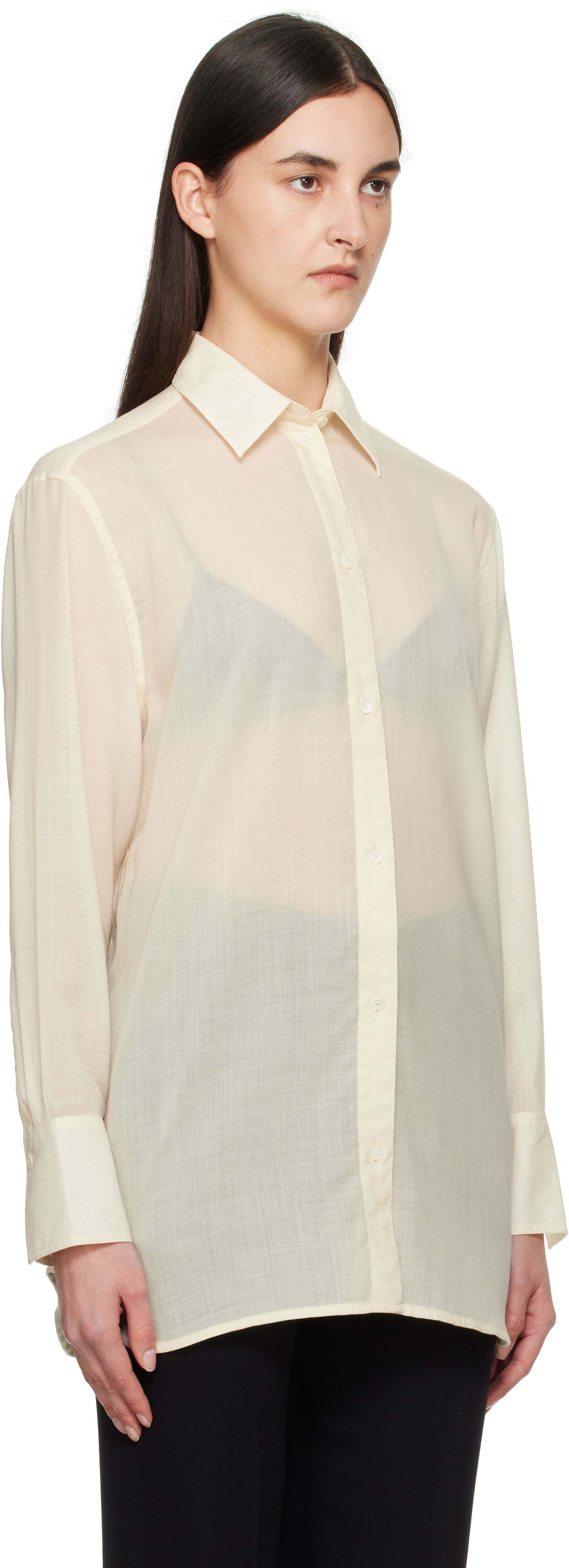 Skjorte TOTEME TOTEME Relaxed Voile Shirt Beige | 251-WRT1415-FB0332, 1