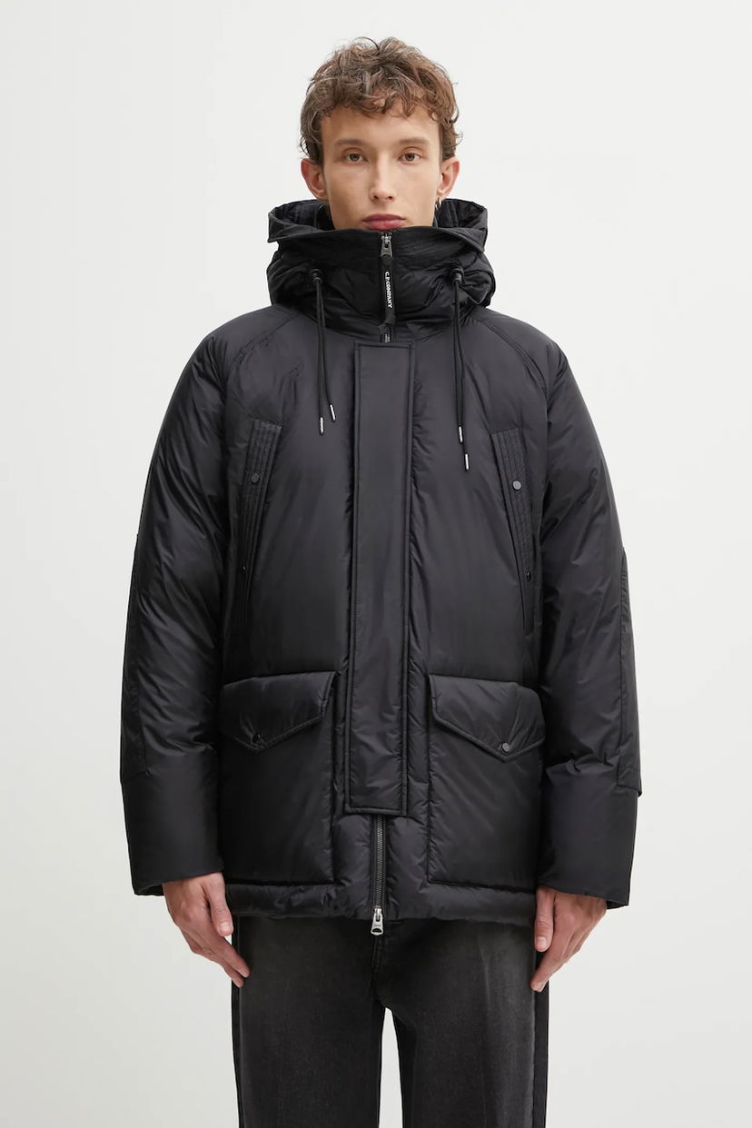 Puffer jakke C.P. Company Hooded Winter Puffer Jacket Sort | 19CMOW184A110467A