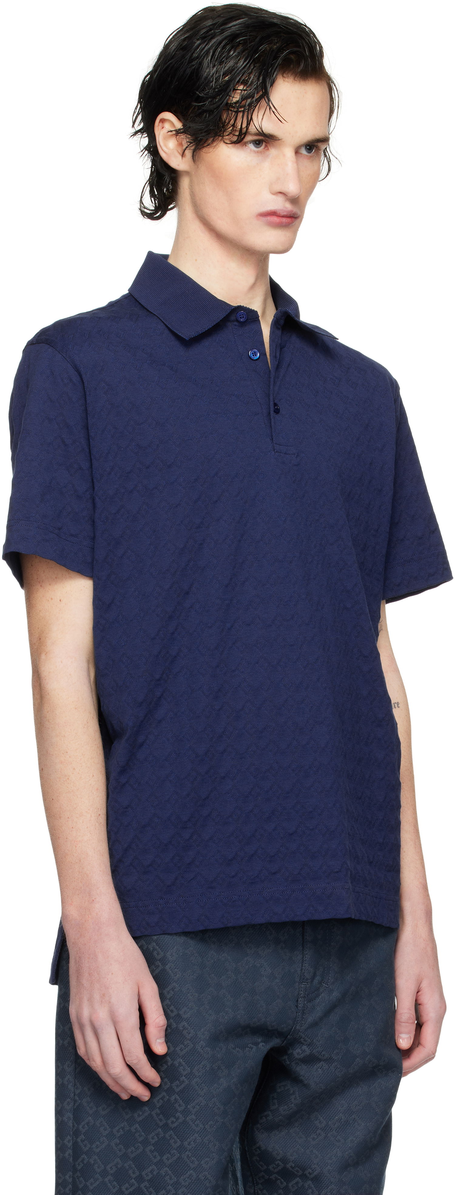 Polo skjorte Givenchy Classic Fit Embroidered Polo Mørkeblå | BM71KR3YPA470, 1