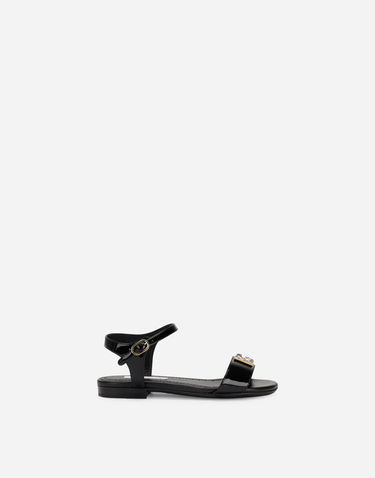 Sneakers og sko Dolce & Gabbana Patent Leather Sandals With Dg Logo Sort | D11048A115380999, 0