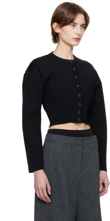 Sweater WARDROBE.NYC WARDROBE.NYC Matte Cropped Cardigan Sort | W1096F24MV, 1