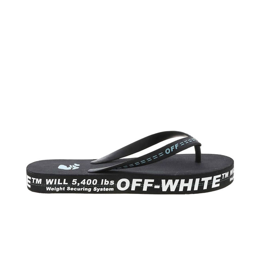 Sneakers og sko Off-White Logo Flip Flop Black White Sort | OMIC002R21MAT0011001