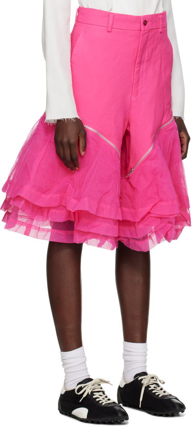 Shorts Comme des Garçons Comme des Garçons Homme Plus Gabardine and Nylon Tulle Shorts Lyserød | PO-P010-051, 1
