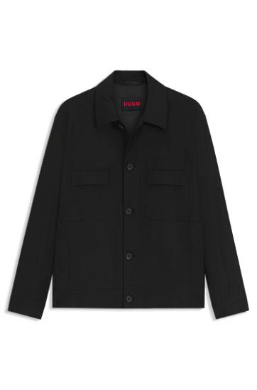 Jakke BOSS Slim-Fit Wool-Blend Twill Jacket Sort | 50547219, 0