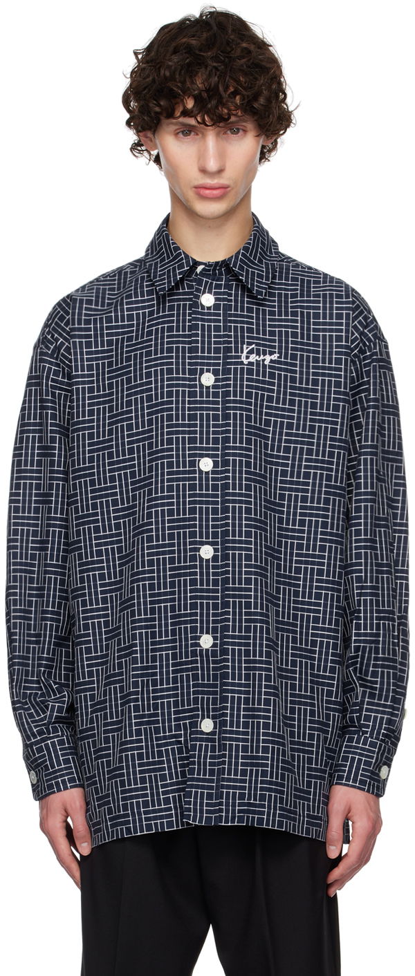 Skjorte KENZO Navy Paris ' Weave' Grå | FE65CH5109JD