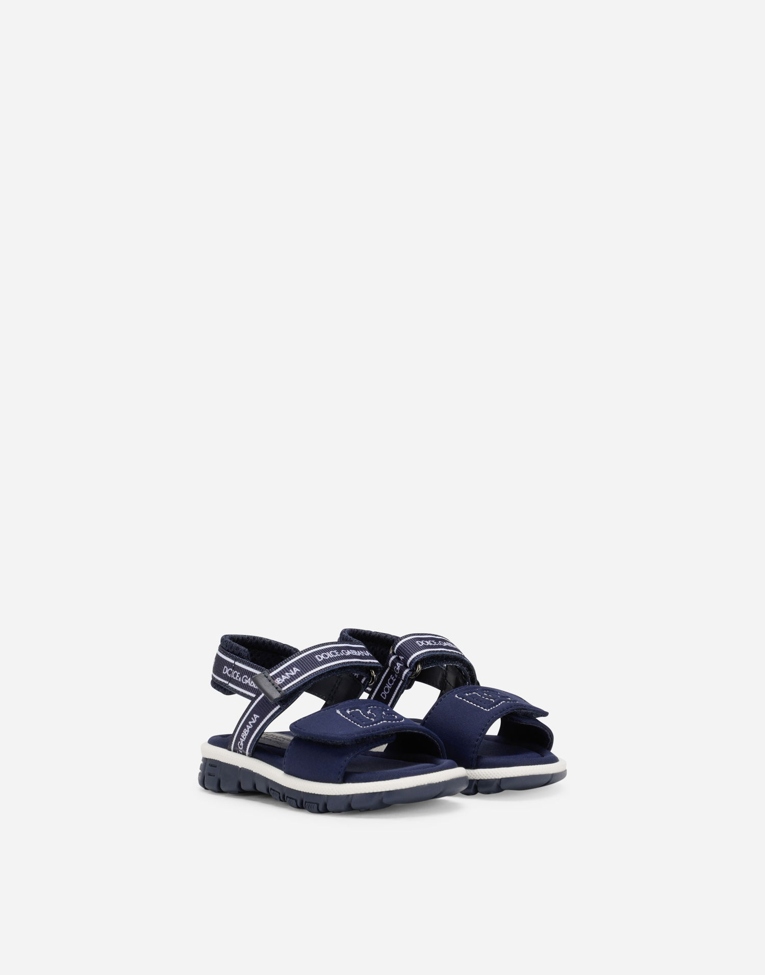 Sneakers og sko Dolce & Gabbana Technical Fabric Sandals With DG Logo For First Steps Mørkeblå | DL0068AY2338D600, 1