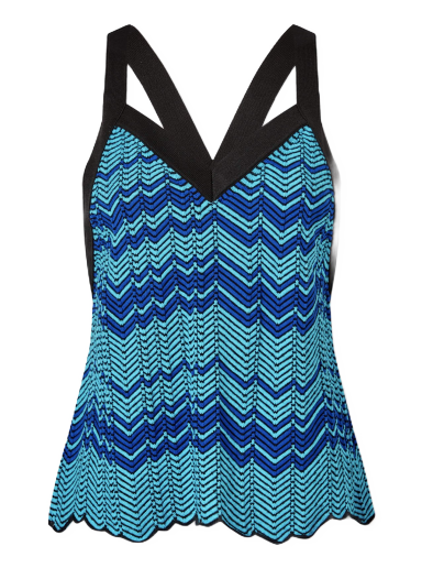 Tanktop Wales Bonner Palm Knit Sleeveless Top Blå | WS23KN45-KN10-750