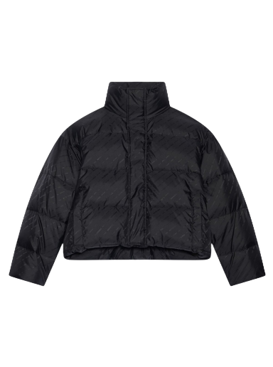 Puffer jakke Balenciaga Allover Logo BB Puffer Jacket Sort | 681883TKO401000