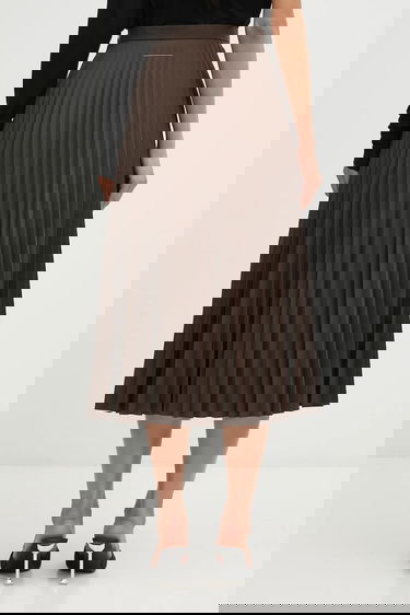 Nederdel Maison Margiela MM6 Maison Margiela Pleated Midi A-line Skirt Brun | S62MA0096.M35609.143, 2