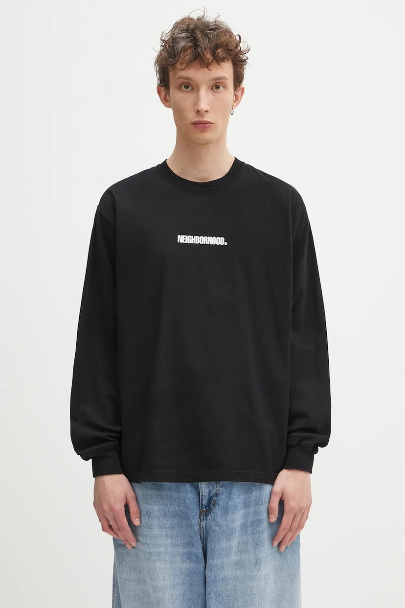 T-shirt Neighborhood NEIGHBORHOOD NH. Tee LS-3 Long Sleeve T-Shirt Sort | 242PCNH.LT03