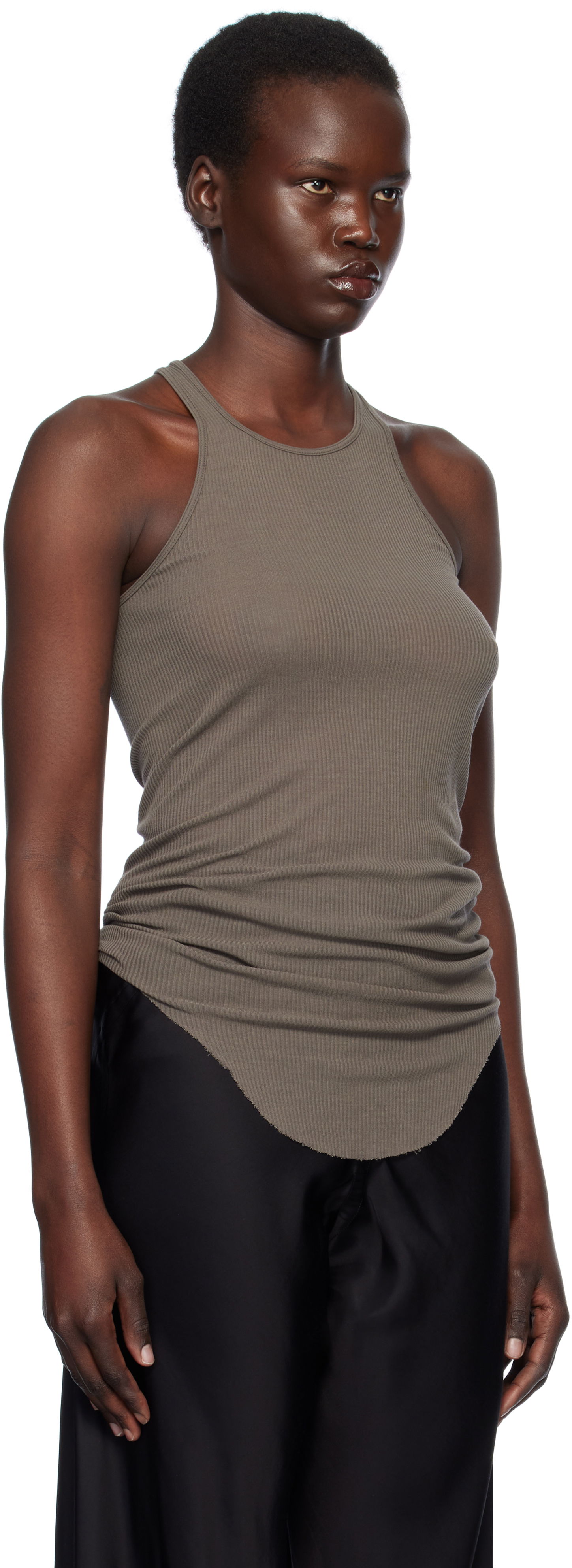 Tanktop Rick Owens Rick Owens Hollywood Basic Rib Tank Top Brun | RP01E7101 RC, 1