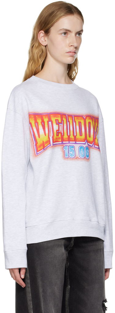 Sweater We11done We11done Crewneck Sweatshirt with Graphic Print Grå | WD-TS3-22-765-U-GY, 1