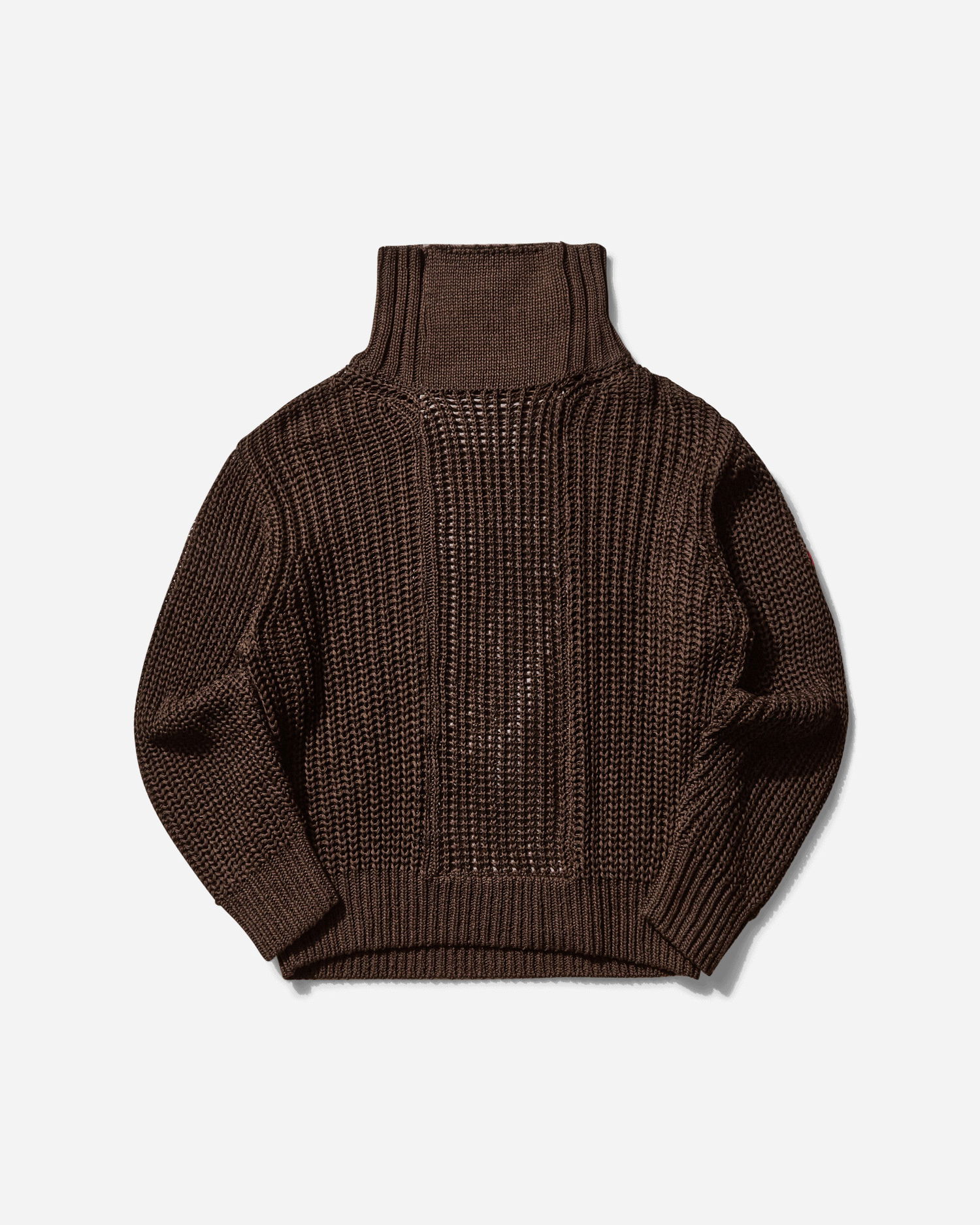 Sweater Cav Empt Twill Back Side Knit Sweater Brun | CES27KN01 BROWN, 1