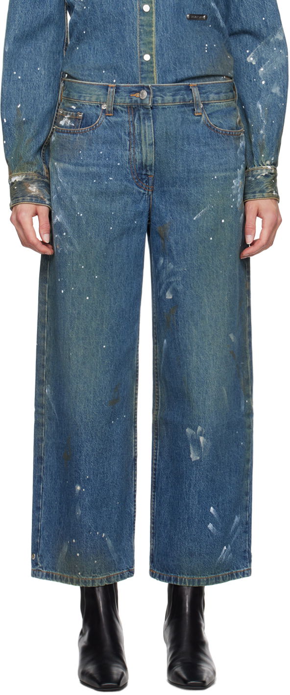 Jeans Helmut Lang Painted Wide Leg Jeans Blå | O05DW202