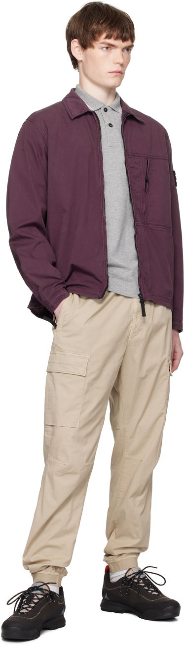 Jakke Stone Island Supima Cotton Twill Stretch-TC Jacket Bourgogne | K2S15 1200003 S0010, 4