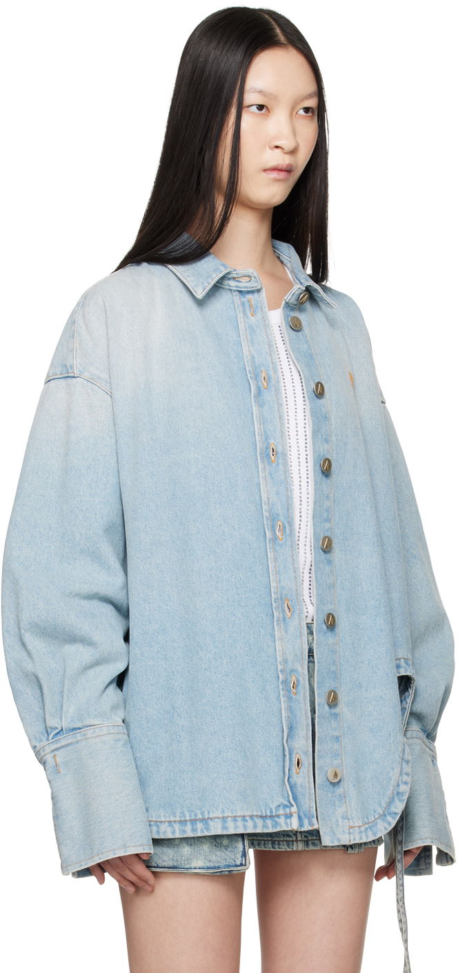 Skjorte The Attico Attico Oversized Denim Shirt Blå | 247WCB68 D049, 1