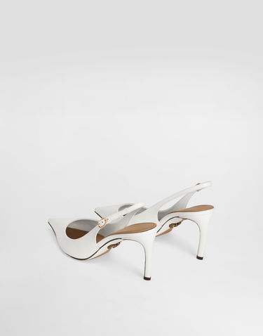 Tilbehør Dolce & Gabbana Dolce & Gabbana Polished Goatskin Slingbacks Hvid | CG0854A573880002, 2