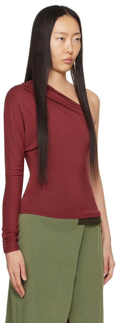 Tanktop Miaou Miaou Katia One Shoulder Long Sleeve Top Bourgogne | 7095TJBRUS, 1