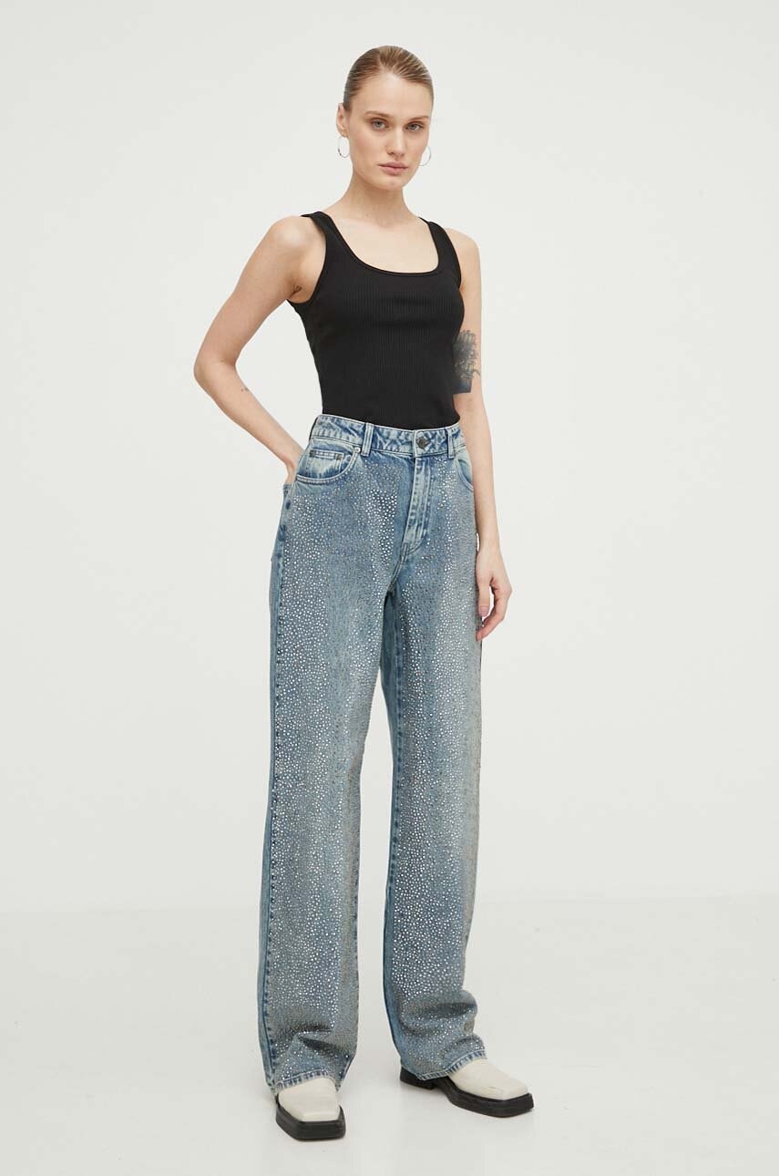 Tanktop Samsoe Samsoe Samsoe Samsoe SAAMANZA Ribbed Square Neck Tank Top Sort | F10000006, 1