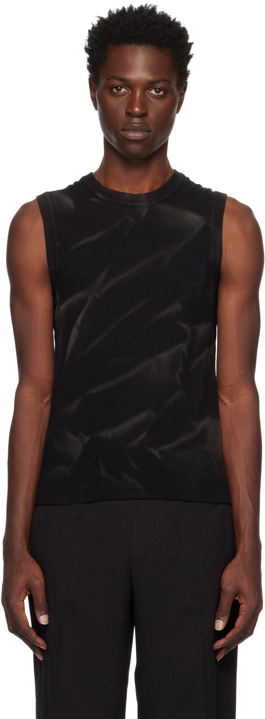 Tanktop Dion Lee Crinkle Sunfade Tank Top Sort | C3091R23