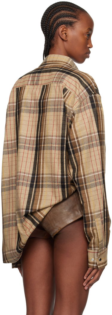 Skjorte VETEMENTS VTMNTS Check Flannel Shirt Beige | VL20SH240C, 2