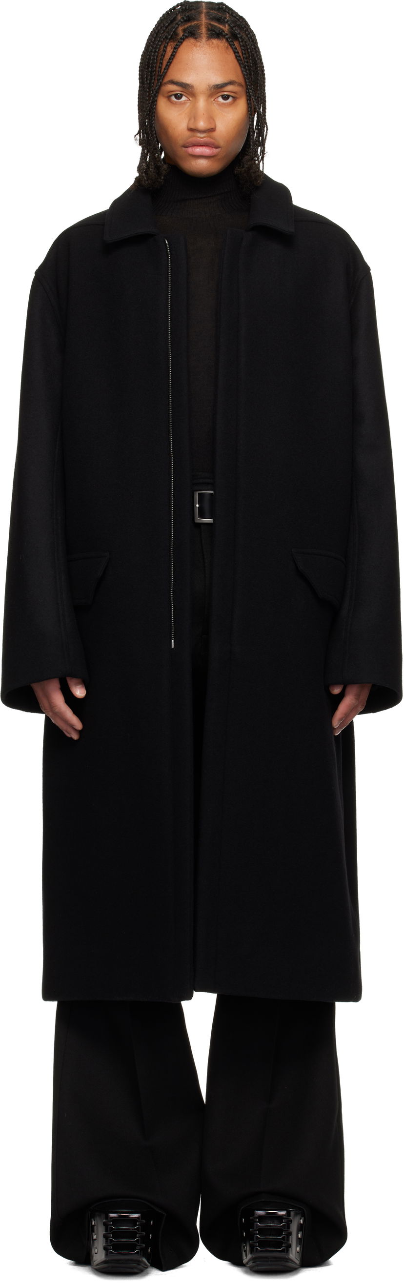 Regnfrakke Rick Owens Concordians Jumbo Mac Coat Sort | RR02E1913 WSF