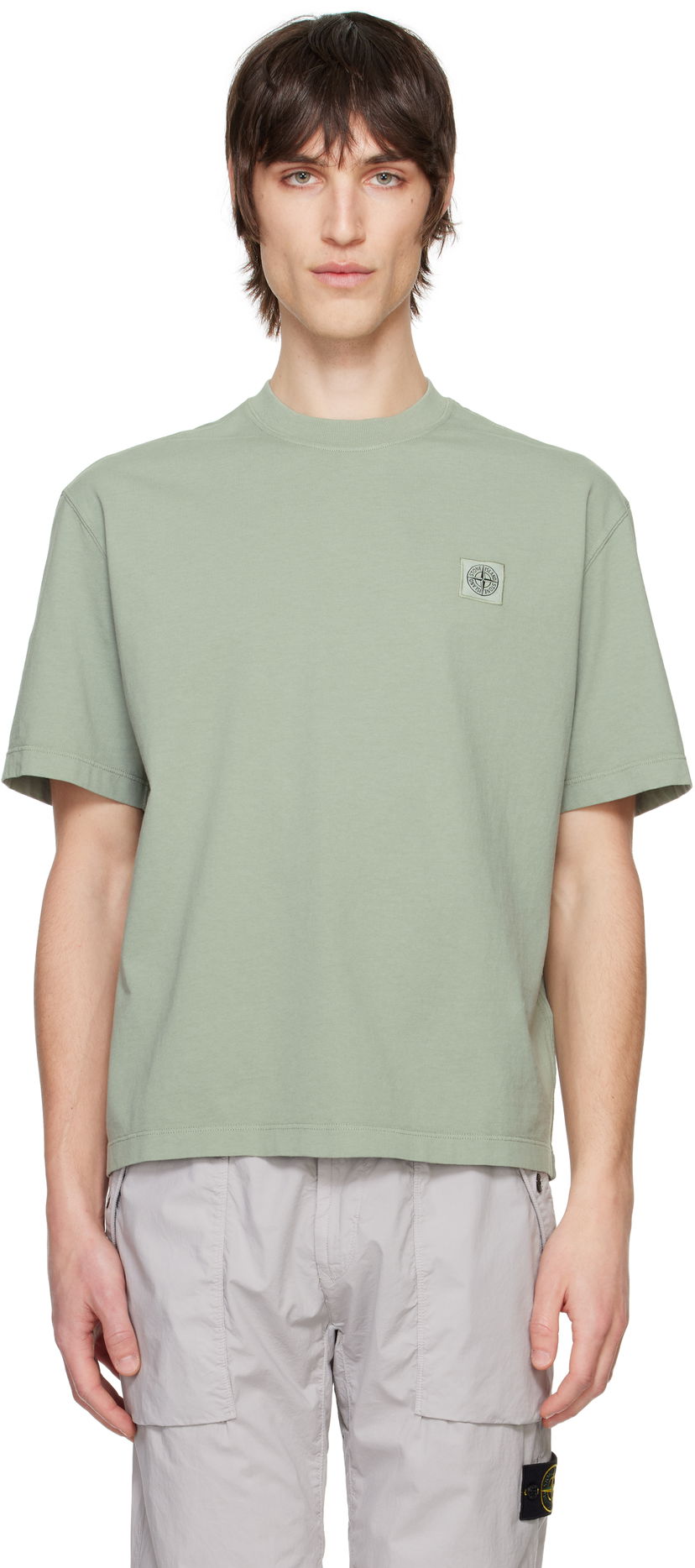 T-shirt Stone Island Stone Island Combed Organic Cotton Jersey T-Shirt Grøn | K1S15 2100034 S0115