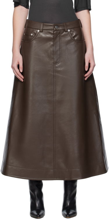 Nederdel Nanushka Nanushka Cintia Regenerated Leather Maxi Skirt Brun | NW25PFSK15478, 0