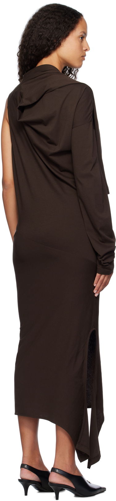Kjole Courrèges Off Shoulder Midi Dress Brun | 424JRO486JS0175, 2