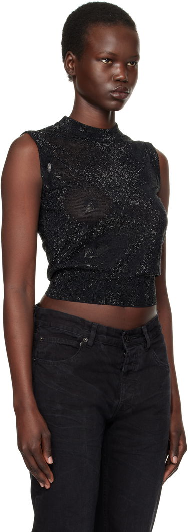 Tanktop Alexander Wang Mock Neck Hotfix Tank Top Sort | 1KC1251078, 1