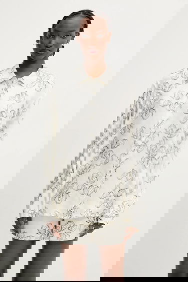 Skjorte Anine Bing Anine Bing Avalon Relaxed Silk Shirt Hvid | A.07.10545, 0