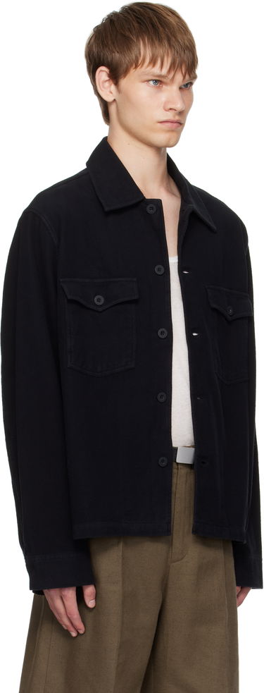 Jakke OUR LEGACY Evening Overshirt Black Brushed Cotton Sort | M4201EBBC, 4