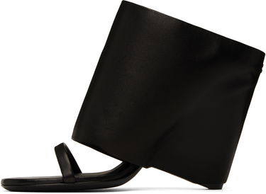 Sneakers og sko Courrèges Courrèges Oblique Wedged Leather Mules Sort | 225SSD037AG0030, 2