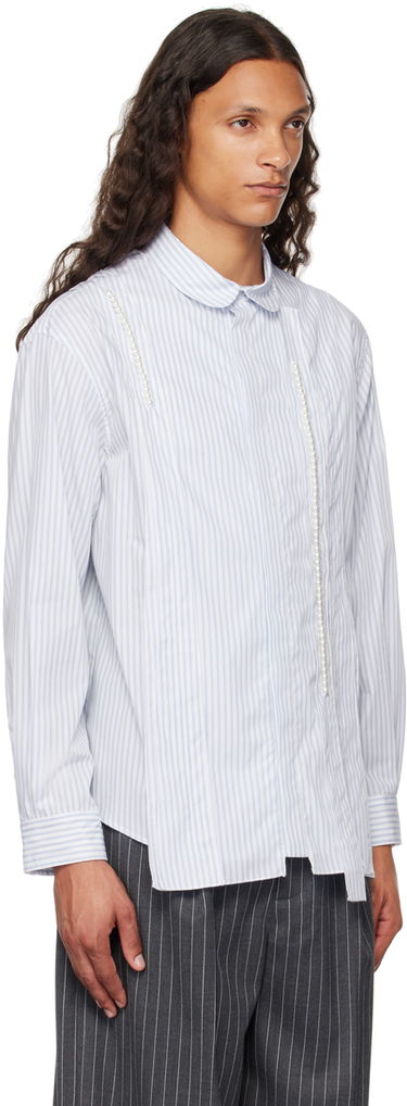 Skjorte Simone Rocha Simone Rocha Beaded Inverted Seam Shirt Blå | 5275B 1026, 1