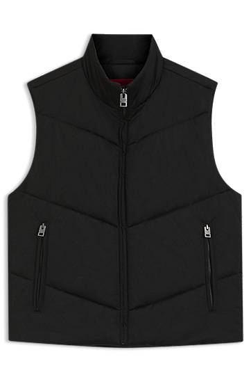 Vest BOSS Padded Satin Gilet Sort | 50541591