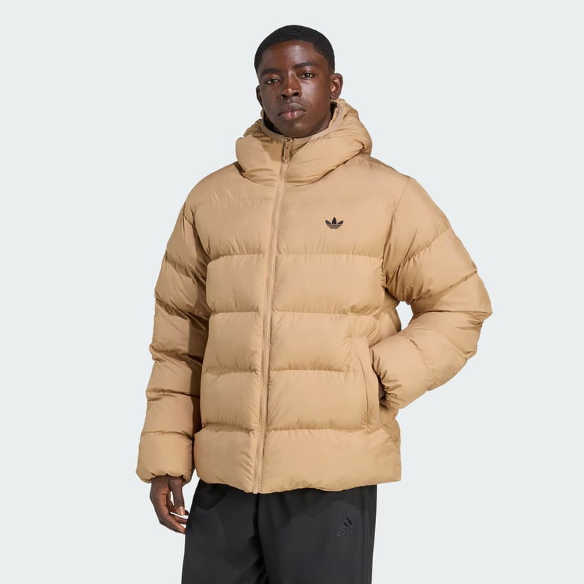 Puffer jakke adidas Performance Hooded Puffer Jacket Beige | JX4121