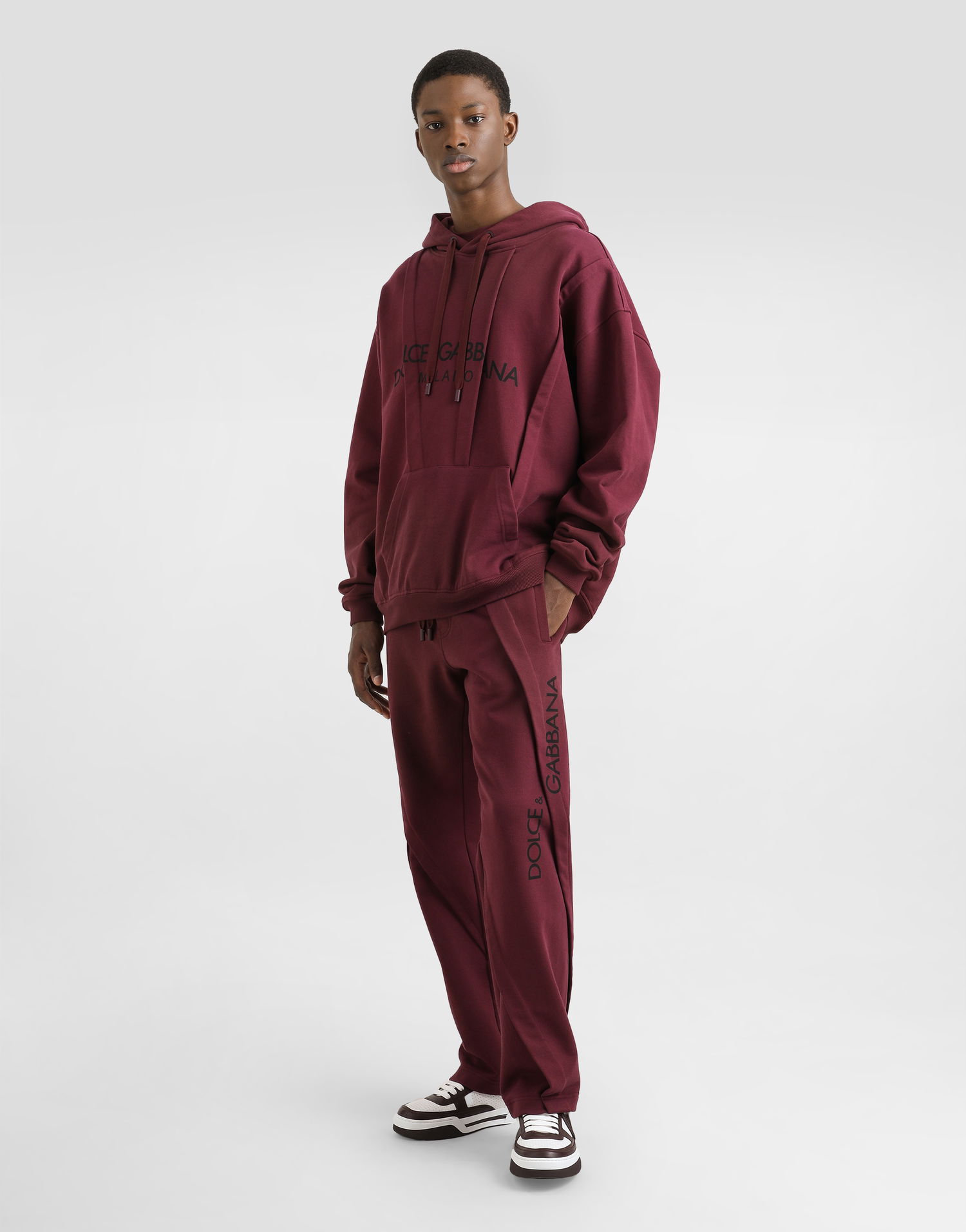Sweatshirt Dolce & Gabbana Dolce & Gabbana Cotton Logo Hoodie Bourgogne | G9BNNTG7O2LF0130, 1