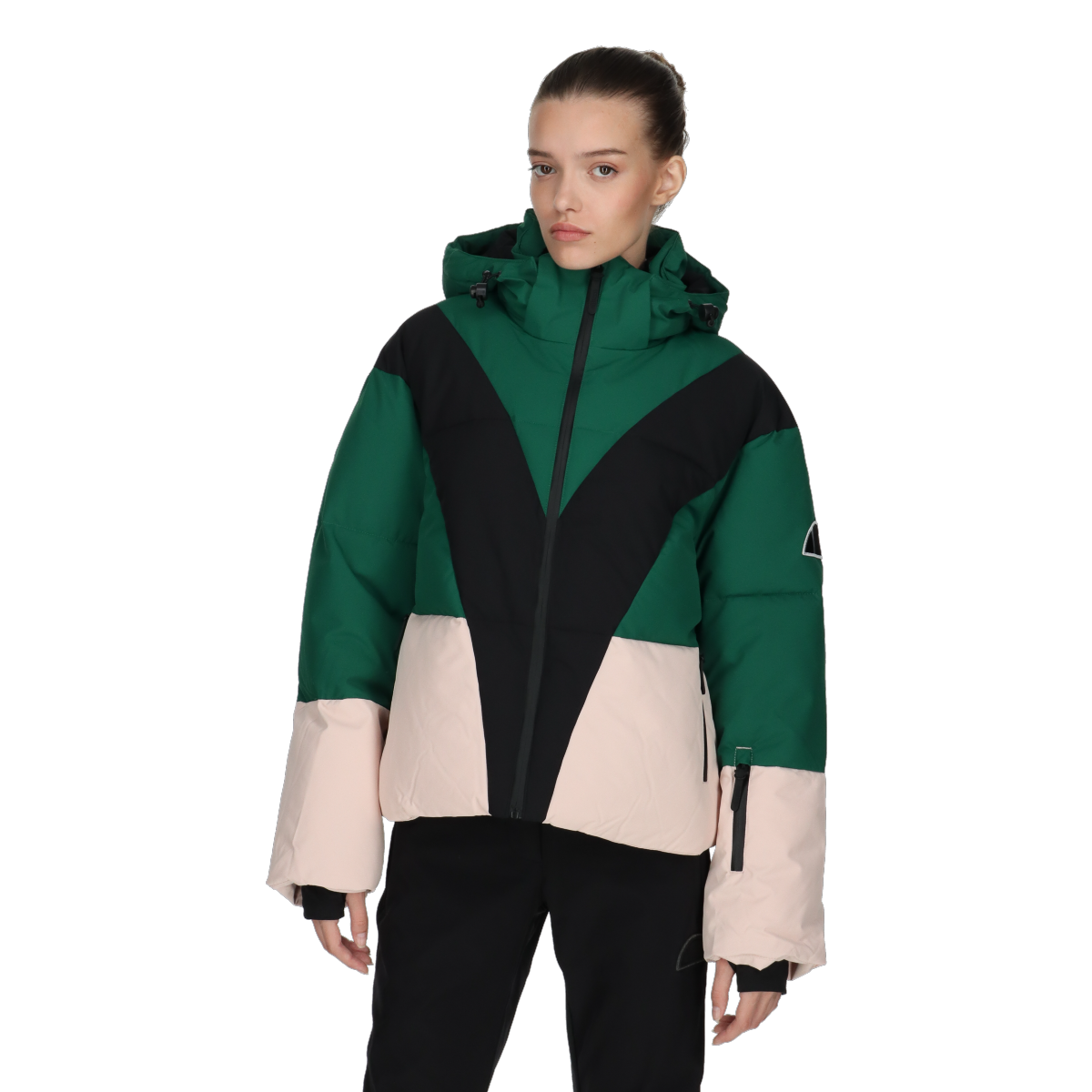 Puffer jakke Ellesse VICTORIA Color Block Puffer Jacket with Hood Flerfarvet | ELA233F513-6U, 0