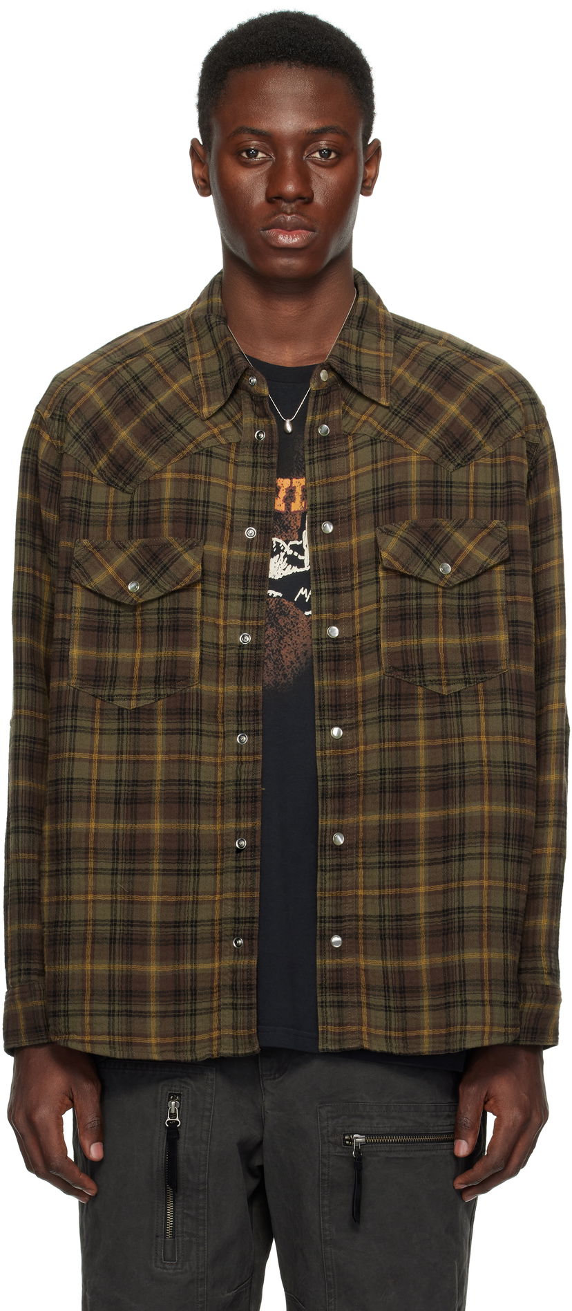Skjorte ISABEL MARANT Isabel Marant Panema Plaid Shirt Grøn | 25PCH0225HA-C1I03H