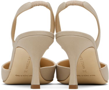 Tilbehør Manolo Blahnik Manolo Blahnik Carolyne 70 Slingback Heeled Sandals Beige | 225-1891, 1