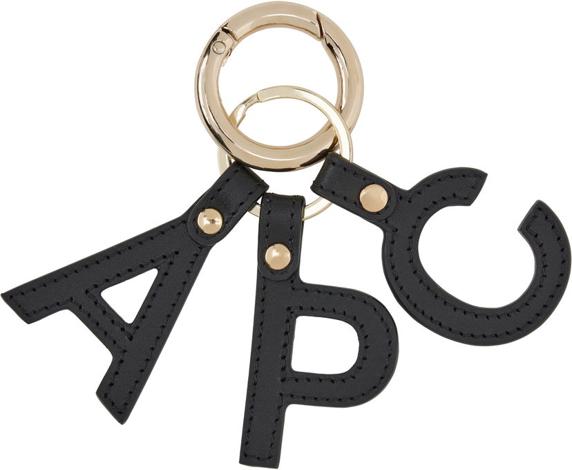 Nøgleringe A.P.C. A.P.C. Lettres 'A.P.C.' Leather Keychain Sort | PXAWV-F63656