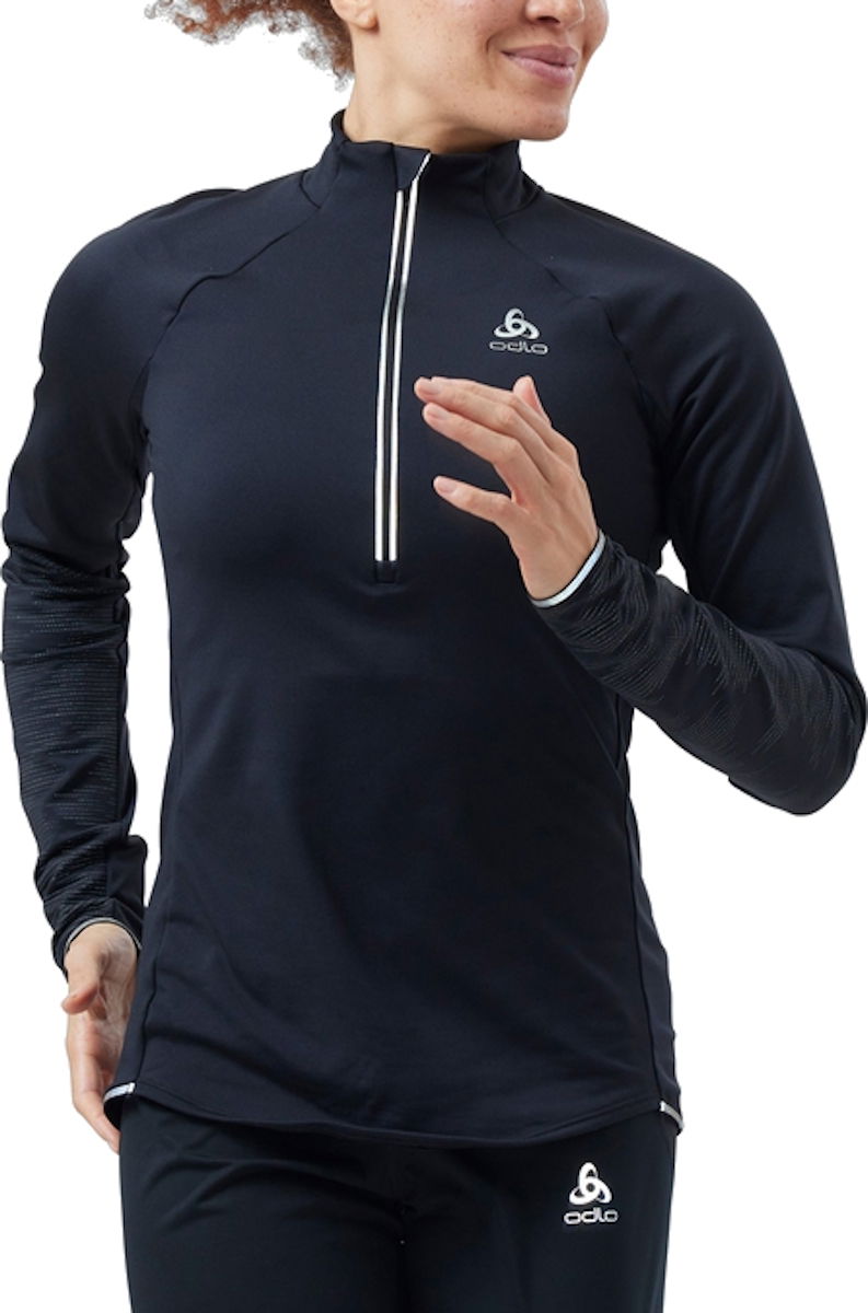Sweatshirt Odlo Lightweight Half-Zip Running Shirt Sort | 323321-15000